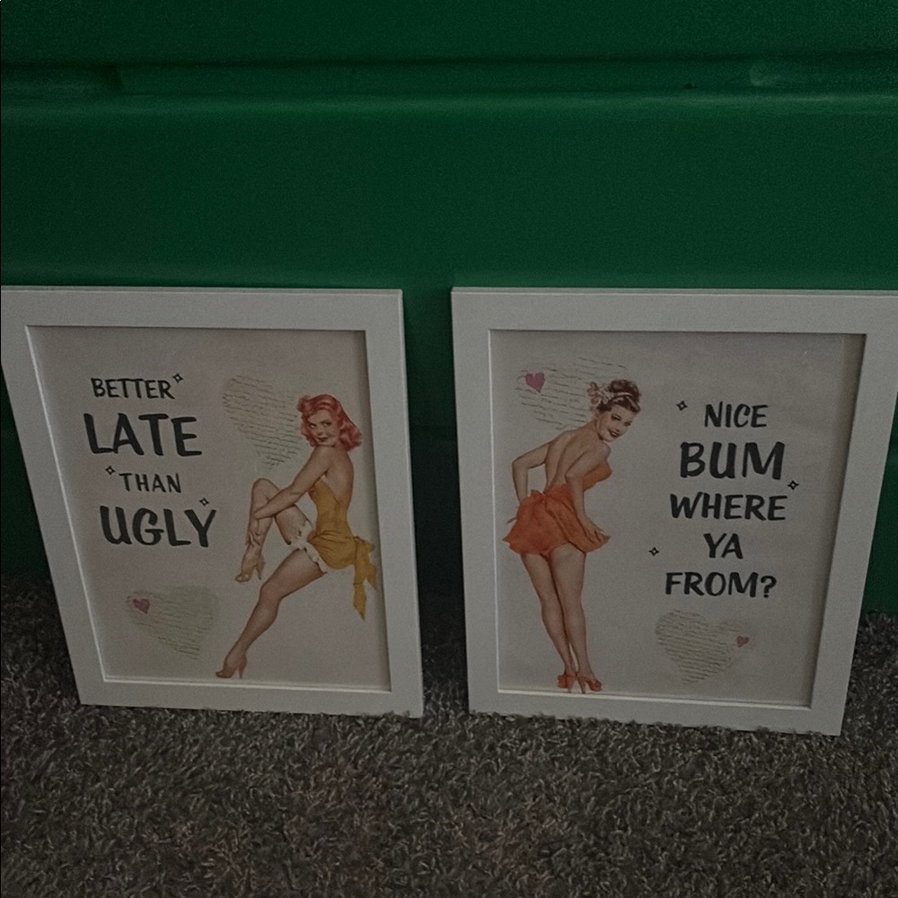Vintage Style Art Prints - White Frame